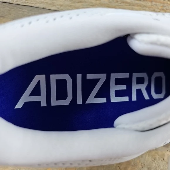 adidas Adizero SL Men's Running Shoes White/Lucid Blue/Fuschia - Picture 11 of 12